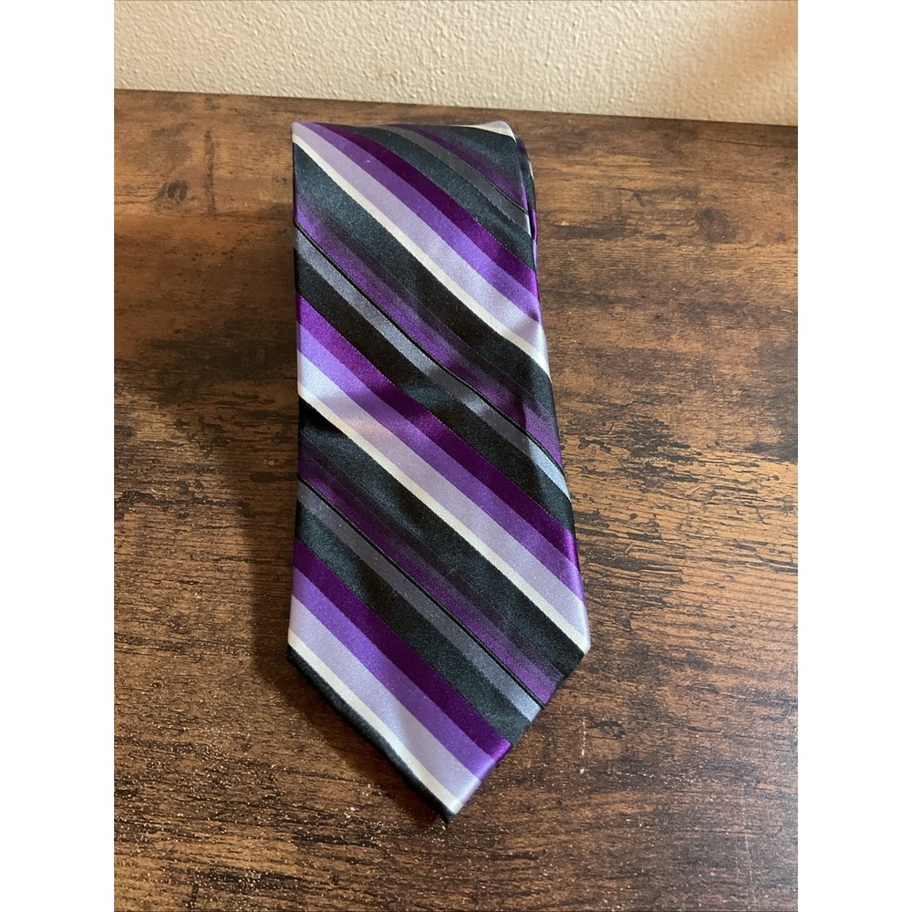 Men's arrow purple stripe Silk necktie‎